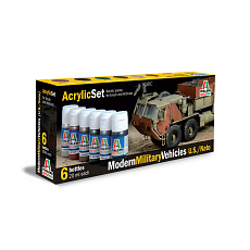Italeri Sada akrylových barev 442AP - MODERN MILITARY VEHICLES (U.S./N.A.T.O.) 6 ks