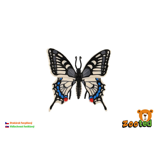 Motýl tropický Papilio/otakárek fenyklový zooted plast 8cm 