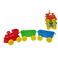 Teddies Dětský plastový vláček + 2 vagony v síťce