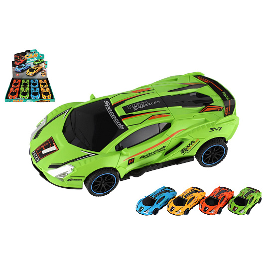 Teddies Auto závodní driftovací plast 16cm na setrvačník 4 barvy