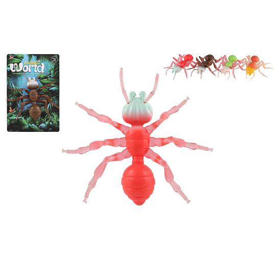 Teddies Mravenec antistresový pevné tělo plast/silikon 19x18cm 4 barvy na kartě