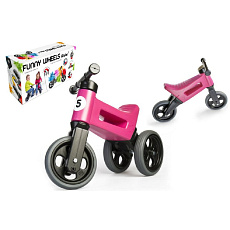 Odrážedlo FUNNY WHEELS Rider Sport růžové  2v1, výška sedla 28/30cm nosnost 25kg 18m+ v krabici