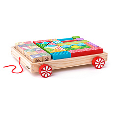 Woody Vozík s kostkami/razítky ABC