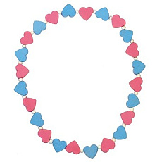 Detoa Dětský náhrdelník s růžovými a modrými srdíčky