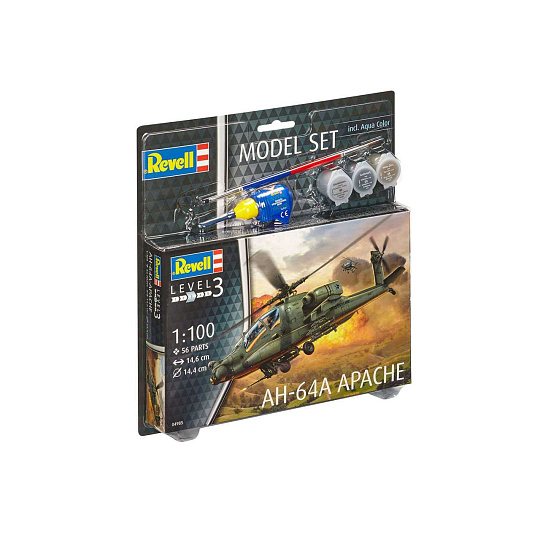 Revell ModelSet vrtulník 64985 - AH-64A Apache (1:100)