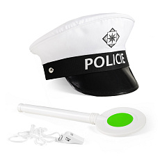 Rappa sada dopravní policie s plácačkou a píšťalkou