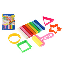 Modelína/Plastelína NARA 100g 8ks s vykrajovátky 4ks s válečkem na kartě 23x28x2cm Modelína/Plastelína NARA 100g 8ks s vykrajovátky 4ks s válečkem na kartě 23x28x2cm