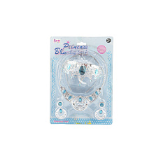 Teddies Sada krásy plast korunka + náhrdelník + naušnice na kartě 20x28cm