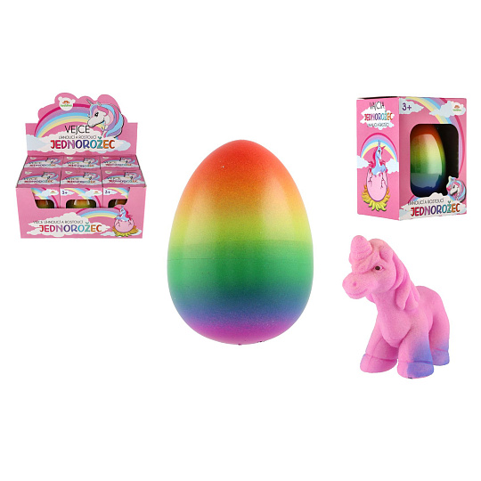 Vejce líhnoucí a rostoucí jednorožec plast 7x10cm v krabičce 9,5x13cm 6ks v boxu Vejce líhnoucí a rostoucí jednorožec plast 7x10cm v krabičce 9,5x13cm 6ks v boxu
