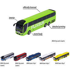 Majorette MAN City autobus kovový, 6 druhů