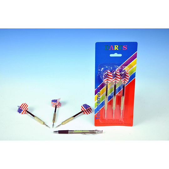 UNISON Házecí šipky 18g hrot kov 3ks na kartě 11x25cm UNISON Házecí šipky 18g hrot kov 3ks na kartě 11x25cm