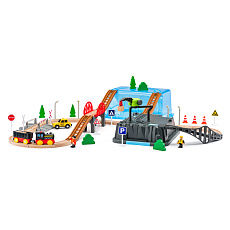 Woody Vláčkodráha v boxu – Důlní souprava, 54ks Woody Vláčkodráha v boxu – Důlní souprava, 54ks