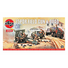 Airfix Classic Kit VINTAGE military A01305V - 25pdr Field Gun & Quad (1:76)