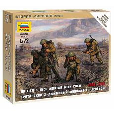 Zvezda Wargames (WWII) figurky 6168 - British Mortar with crew 1939-42 (1:72)