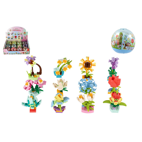 Teddies Stavebnice mini květina plast 6cm mix druhů v kouli