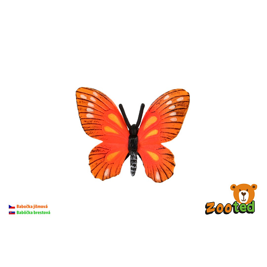 Motýl Monarcha jilmová (babočka) zooted plast 5,5cm 