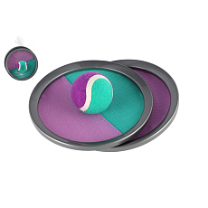 Lambáda/Catch ball hra s míčkem na suchý zip 19 cm zeleno-fialová v síťce