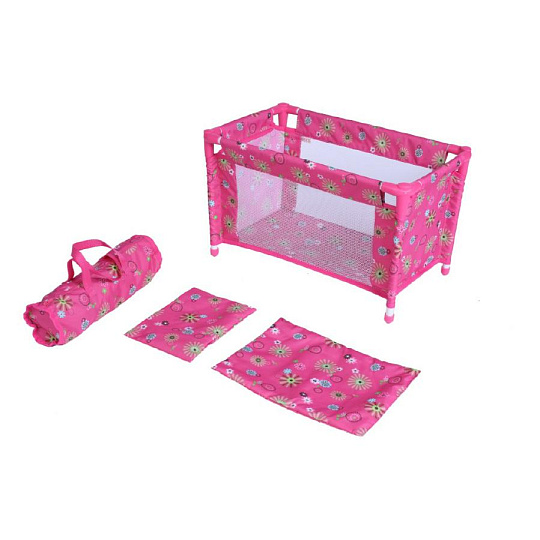 Teddies Postýlka pro panenky kov/plast v tašce 53x32x32cm v sáčku