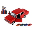 Teddies Auto retro plast 18cm na baterie se světlem se zvukem na setrvačník 4 barvy 8ks v boxu