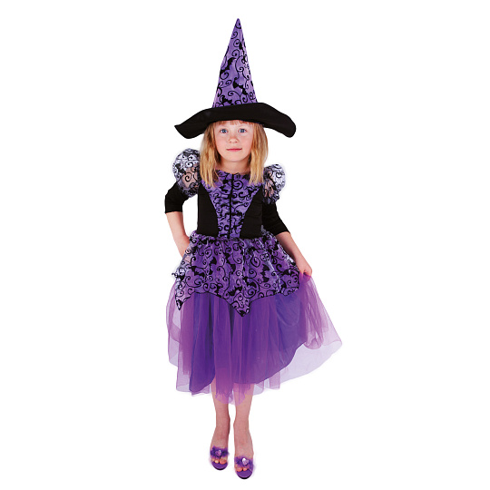 Rappa Dětský kostým čarodějnice fialová čarodějnice /Halloween (S)