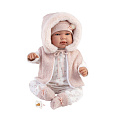 Rappa Llorens 84486 NEW BORN - realistická panenka miminko se zvuky a látkovým tělem - 44 cm
