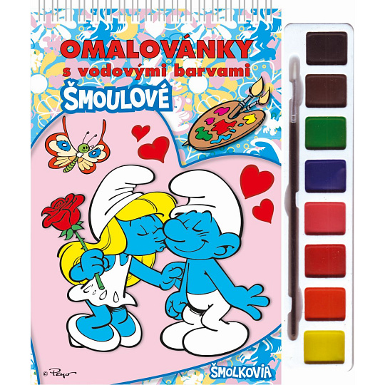 Akim Omalovánky s vodovými barvami a štětcem - Šmoulové