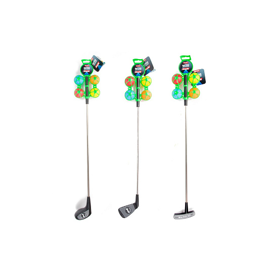 Golfová sada 1ks hůl 60cm + 4ks míček kov/plast 3 druhy Golfová sada 1ks hůl 60cm + 4ks míček kov/plast 3 druhy