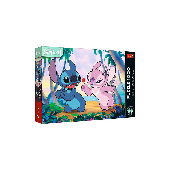 Puzzle Premium Plus: Stitch a Anděl 1000 dílků 68,3x48cm v krabici 40x27x6cm Puzzle Premium Plus: Stitch a Anděl 1000 dílků 68,3x48cm v krabici 40x27x6cm