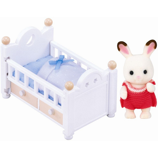 Sylvanian Families 2205 Nábytek "chocolate" králíků" - baby králík v postýlce