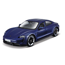 Bburago - Auta HOBBY, Porsche Taycan Turbo S, modrá, 1:24