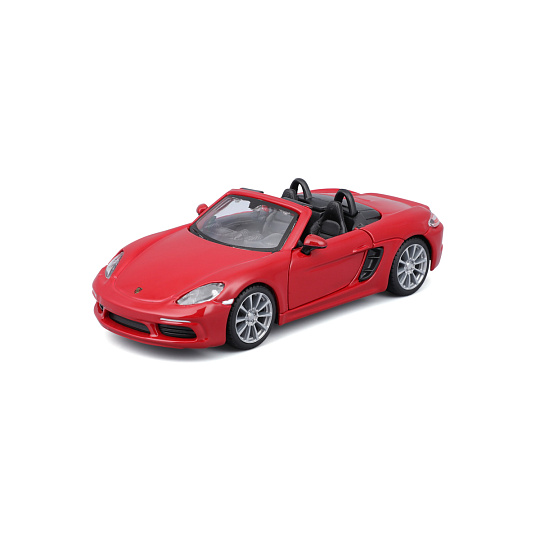 Bburago - Auta HOBBY, Porsche 718 Boxster, tmavě červená, 1:32