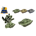 Transformer tank/robot plast 14cm na setrvačník 3 barvy 9ks v boxu