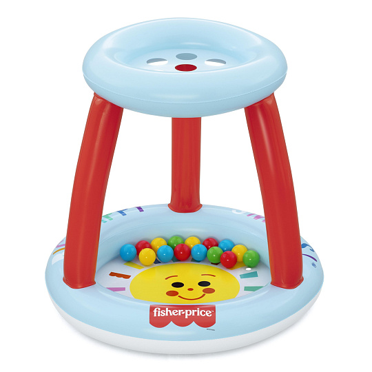 Bestway Nafukovací hrací centrum Fisher Price s míčky (15ks), 89cm x 89cm x 84cm