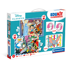 Clementoni EDUkit - Disney Classics 4v1 (pexeso, 48 + 30 puzzle, 6 kostek)