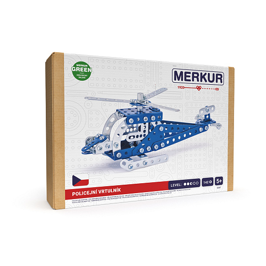 MERKUR - Stavebnice Merkur 054 - policejní vrtulník, 142 dílů MERKUR - Stavebnice Merkur 054 - policejní vrtulník, 142 dílů