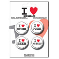 Placka set - I LOVE... 4x38mm