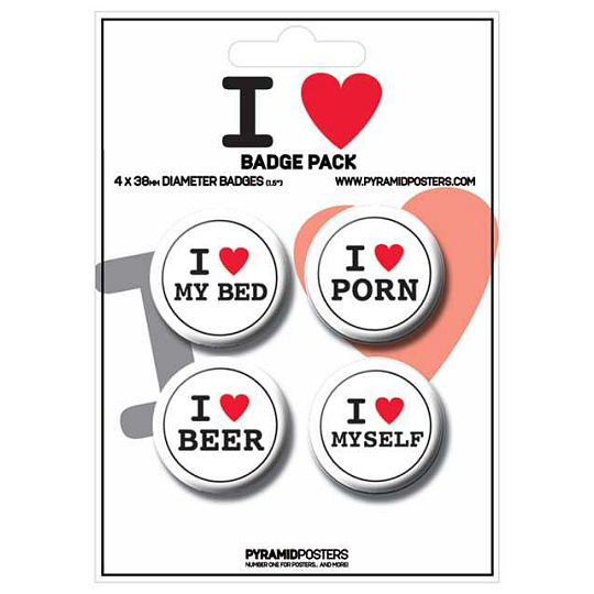 Placka set - I LOVE... 4x38mm