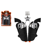 Teddies Pistole/kolt klapací s pouzdrem 2ks kovbojská sada plast s doplňky na kartě 19x29cm Teddies Pistole/kolt klapací s pouzdrem 2ks kovbojská sada plast s doplňky na kartě 19x29cm