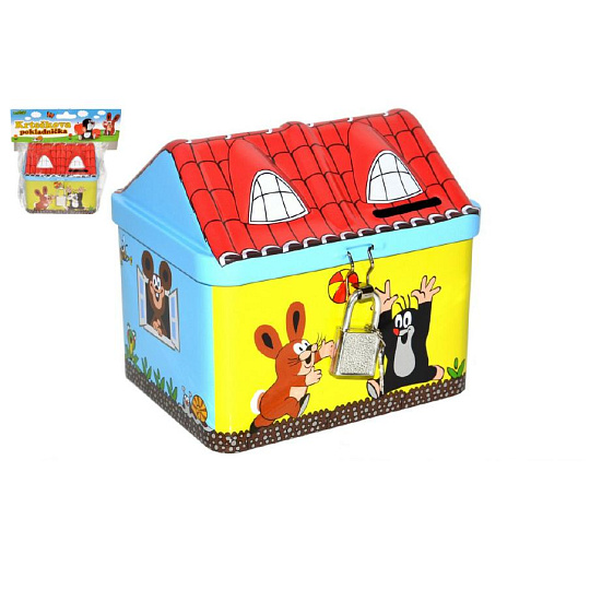 Wiky Pokladnička Krtek domeček plech 11,5cm v sáčku