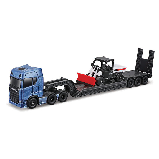 Maisto - Mini pracovní stroje, Sada velkého tahače,Scania 770S, Bobcat T590 G