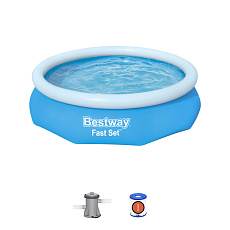 Bestway Nadzemní bazén kruhový Fast Set, kartušová filtrace, průměr 3,05m, výška 76cm
