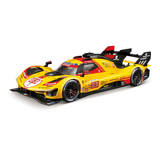 Bburago - RACING, Ferrari 499P - 24h Le Mans Livery 2024, žlutá, 1:24