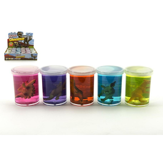 Teddies Sliz - hmota 80g dinosaurus 6cm 6 barev
