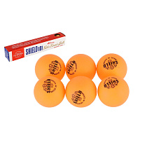 Míčky na stolní tenis 6ks SHIELD 4cm bezešvé žluté v krabičce 24x4cm