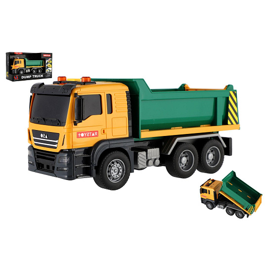 Teddies Auto nákladní plast 25cm na setrvačník na baterie se světlem se zvukem v krabici 31x19cm