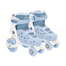 GLOBBER Dětské čtyřkolové brusle LEARNING SKATES vel. EU 26-29, popelavě modrá