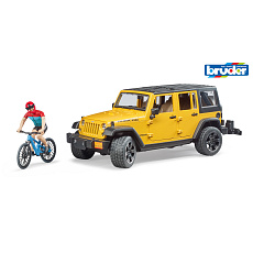 Bruder Volný čas - Jeep Wrangler Rubicon Unlimited s horským kolem a cyklistou