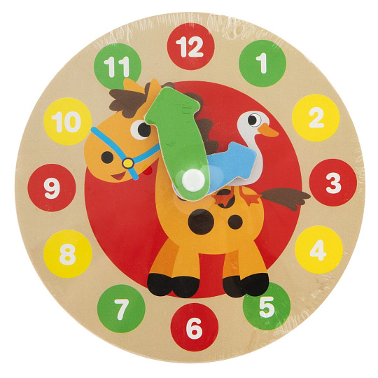 Rappa Moje první dřevěné hodiny o průměru 14 cm Zvířátka