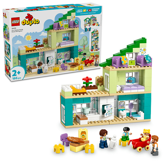 LEGO DUPLO® 10470 Moderní rodinný dům 3 v 1 s figurkami LEGO DUPLO® 10470 Moderní rodinný dům 3 v 1 s figurkami
