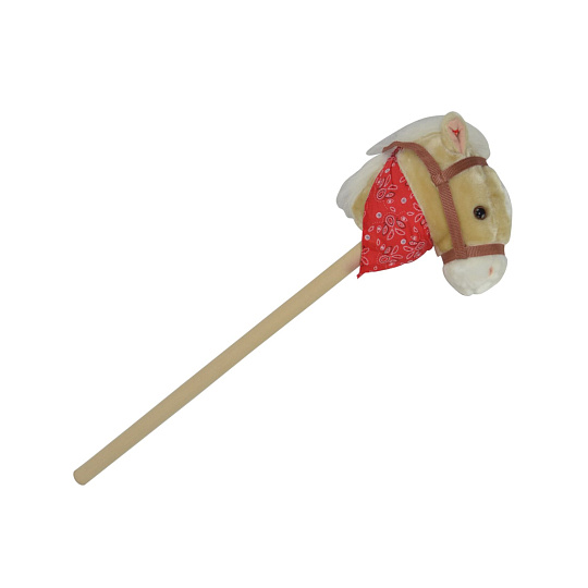 Kůň na tyči plyš 80cm na baterie se zvukem béžový v sáčku Kůň na tyči plyš 80cm na baterie se zvukem béžový v sáčku